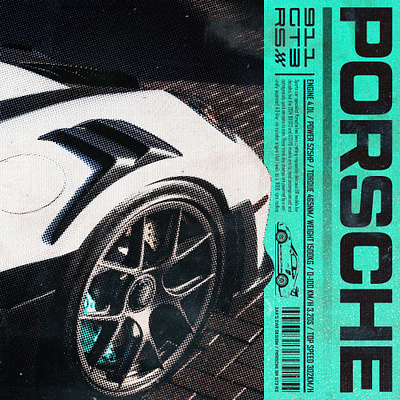 Porsche 911 graphic design car poster design graphic design halftone porsche poster