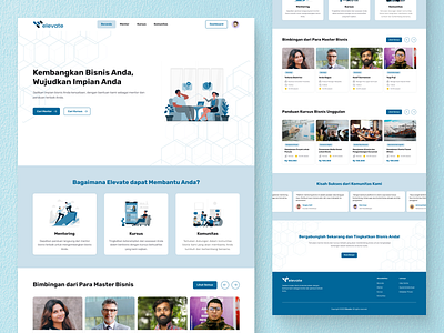 Elevate - Business Courses blue business course mentor ui ux website