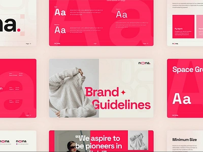 Noona - Brand Guidelines - Collage Animation animation brand book brand identity branding clean fashion fashion brand graphic design guideline interaction logo marketing modern presentation slide startup stylish symbol template visual identity