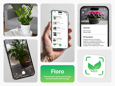 Case Study: Floro Plant Identifier Mobile App app design logo mobile design ui ux