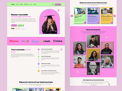 Education Website design concept academy clean e learning education education platform education website landing page learn skills neo brutalism neobrutalism online education pupils school students ui uiux ux website design