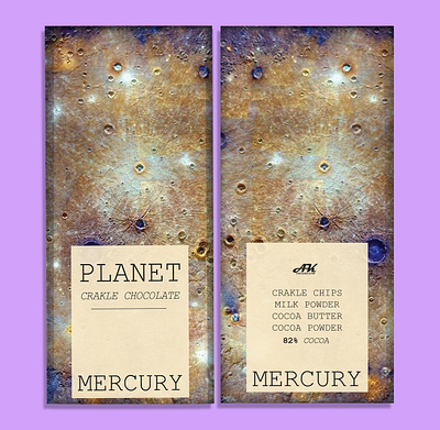 PLANET Mercury chocolate bar branding chocolate chocolate packaging design graphic design illustration logo packaging typography