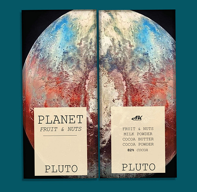 PLANET Pluto chocolate bar branding chocolate chocolate packaging design graphic design illustration logo packaging typography