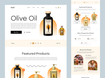 WonderValley - Shopify Website Design for Olive Oil design ecommerce homepage illustration interface landing landing page olive oil product product design product details product landing page product website shopify shopify landing page shopify website single product store store web design website