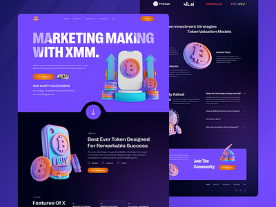 Crypto Landing Page blockchain blockchain website crypto crypto landing page crypto trading crypto website crypto website design cryptocurrency cryptocurrency website design landing page token website ui web design web3 website