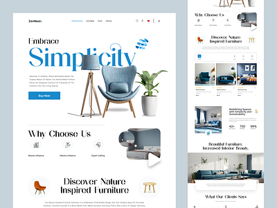 ZenNest.- Shopify Website Design for Furniture design ecommerce furniture home decore homepage illustration interface landing page product product design product details product landing page product website shopify shopify landing page shopify website single product store store web design website