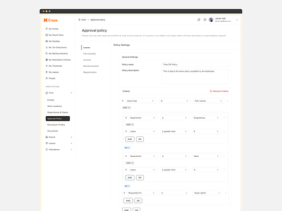 Criteria ft. Craze approval flow figma flow product design saas saas design settings ui uiux