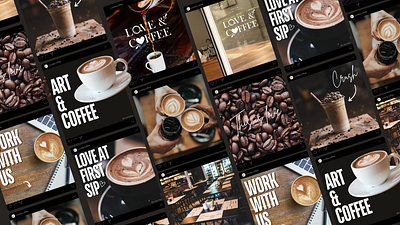 Love & Coffee Social media posts branding coffee design graphic design illustration logo social media typography