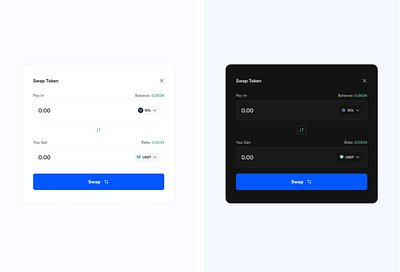 Swap Token crypto defi defi dashboard modal pop up swap swap cyptocurrency token swap ui web 3 website