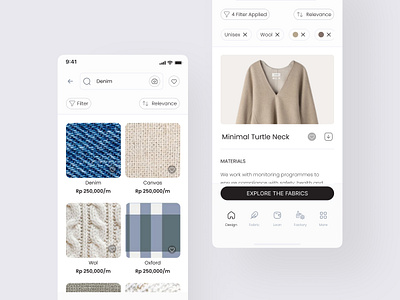 Web App for AI Fashion Designer ai app buy cart clean cloth concept design ecommerce fabric fashion ios market retail saas ui ux website