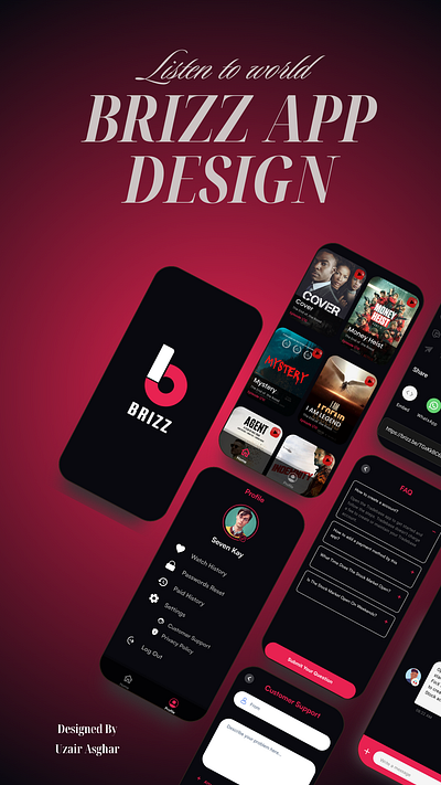 Brizz App Design music shorts videos