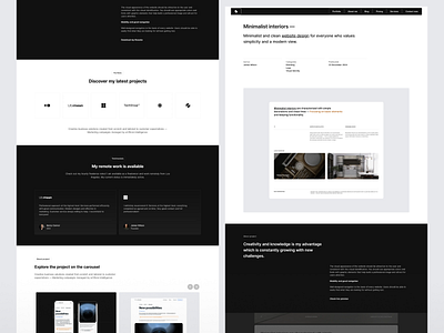 Minimal Portfolio #3 blog cms concept design designer landing page minimalist modern portfolio sections ui ui kit ux web web design webdesign website