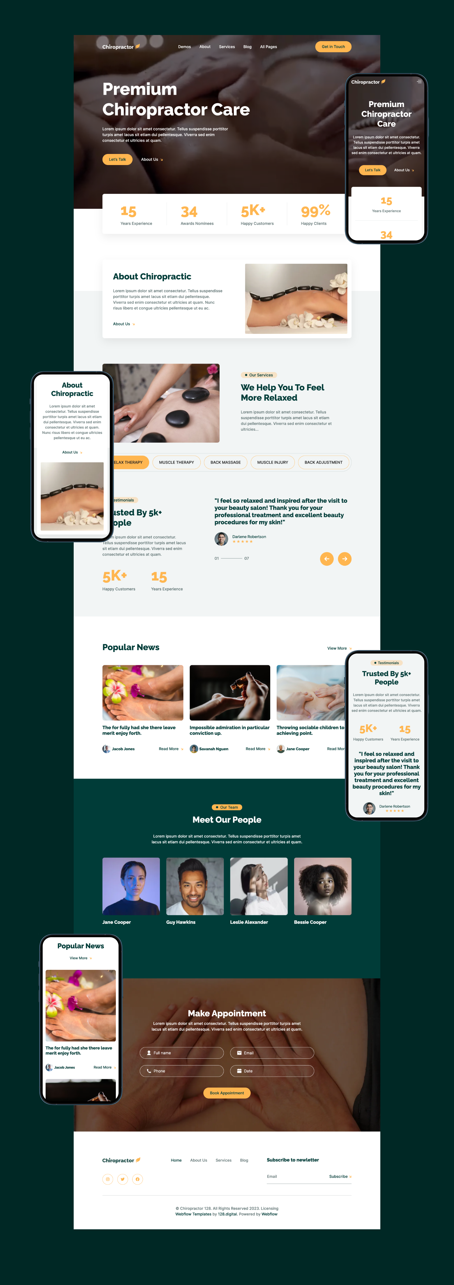 Chiropractor figma design physiotherapy website template professional template responsive design ui design web designers webdesign webflow webflow designer webflow template webflow website website design website designer website templates