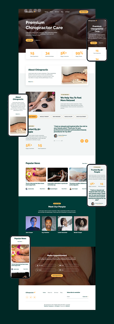 Chiropractor figma design physiotherapy website template professional template responsive design ui design web designers webdesign webflow webflow designer webflow template webflow website website design website designer website templates