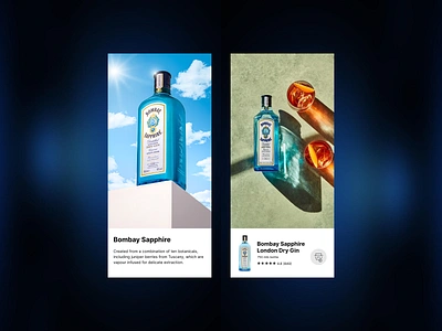 Mobile Screens for a Gin Brand add cart alcohol branding clean design digital design ecommerce figma gin inspiration interface minimal mobile mobile design online shop photography ui ux web design webdesign