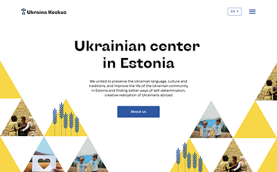 Keskus - Website for a charity organization in Estonia charity design design site donate estonia help homepage landing organization pattern product design spikelets stand with ukraine support triangle ua ui ukraine webdesign yellow