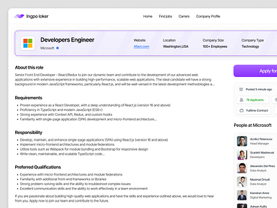 Ingpo loker - Detail Job Dasboard career company dashboard employment hiring job job board job directory job finder job listing job search job seeker landing page linkedin recruiter resume saas ui website work