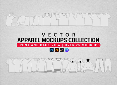 Vector Apparel Mockups Collection clothing mockup templates