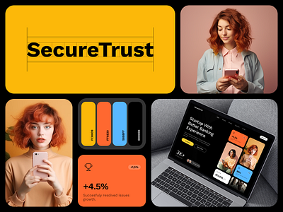 SecureTrust Branding agency b2b black brand brand identity branding design figma graphic design hex identity logo marketing saas visual identity yellow