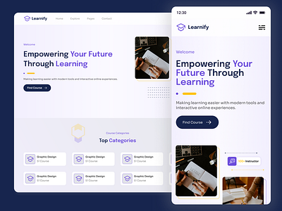 Online Course Landing Page course landing page online study ui ux web