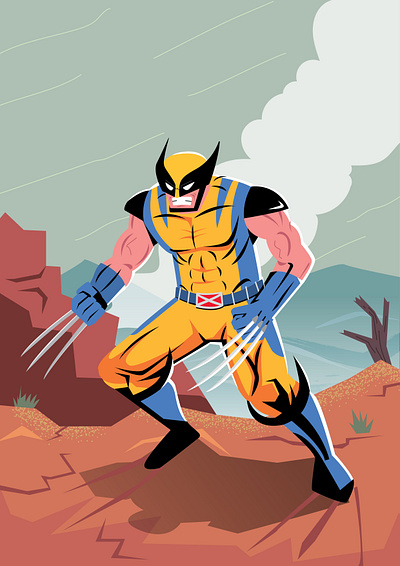 Wolverine characterdesign comic deadpool drawing fanart illustration logan marvel mutant superhero vector vectorart wolverine xmen