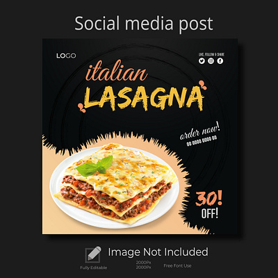 Social media food post advertisement branding brochure business company profile design flyer food ui