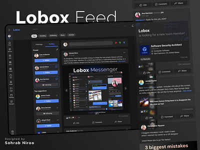 Lobox Feed branding design illustration prototypes typography ui ux