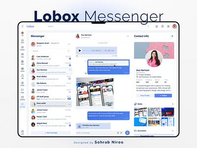 Lobox Messenger animation app branding design message messeger typography ui ux