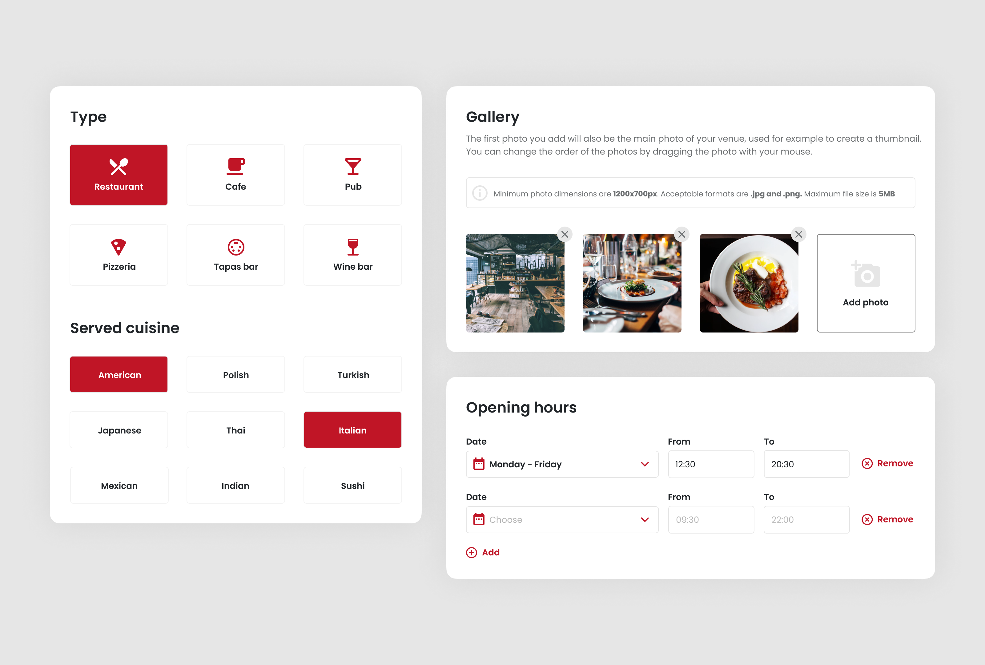SaaS application for managing restaurant reservations - Forms app design figma form forms product restaurant saas ui ux