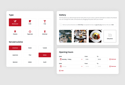 SaaS application for managing restaurant reservations - Forms app design figma form forms product restaurant saas ui ux