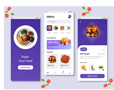 Fast food Ordering App Design app design interface mobile mode ui