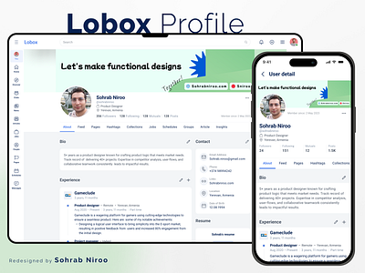 Lobox Profile app design people profile resume typography ui user ux