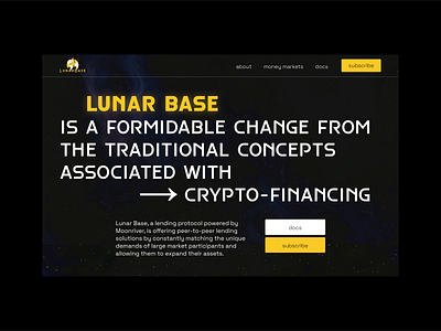 Lubar base (crypto-financing) bitcoin branding coin crypto crypto ui dark head header homepage kyiv nft nft landing product design protocol shum space ukraine wallet web 3.0 yellow