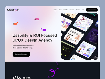 Usarion | Digital Design Agency Landing Page agency clean design landing page minimal ui uiux ux