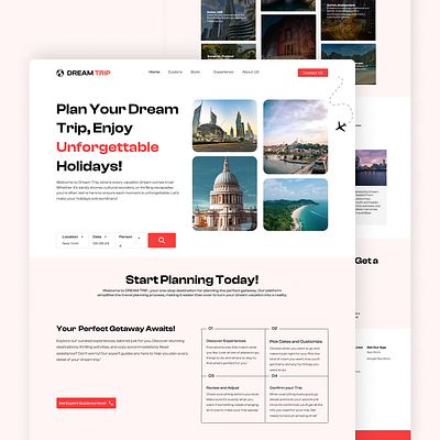 Travel Website UX UI Design design figma figmadesign herosection landingpage lightmode travelwebsite ui uiux userexperince userinterface ux viral website