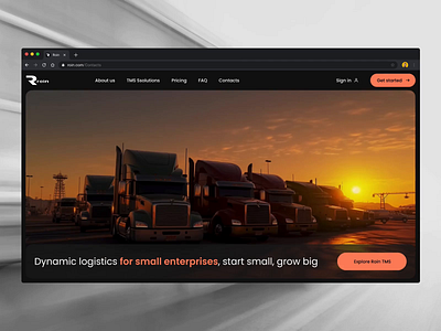 Roin website. Homepage corporate design logistics minimal ui website