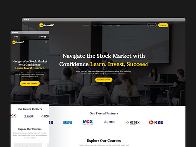 E-Learning Platform - HoGrowth UI/UX Design edtech elearning platform landing page ui ux