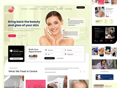 Landing Page design for Hair and Skin Clinic aesthetic clinic beauty salon booking branding design figma graphic design hair hair clinic landing page page photoshop salon skin skin clinic ui uiux web design website website design