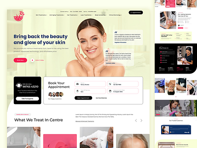 Landing Page design for Hair and Skin Clinic aesthetic clinic beauty salon booking branding design figma graphic design hair hair clinic landing page page photoshop salon skin skin clinic ui uiux web design website website design