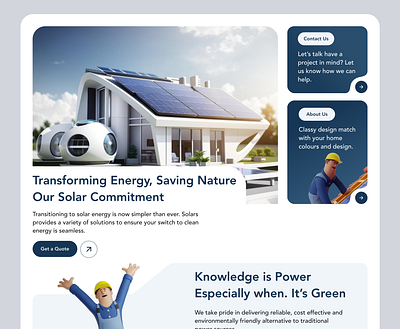 Solar Energy Landing Page ☀️ 3d animation branding clean ui design graphic design green energy illustration logo minimal shot solar solar inverter solar website design ui ux webdesign