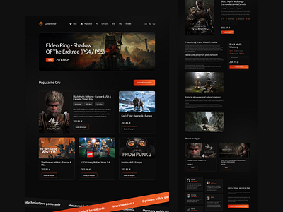 🎮 Game Store Website Design dark design designinspiration gamer gaming graphicdesign moderndesign shop ui ux uxdesign webdesign