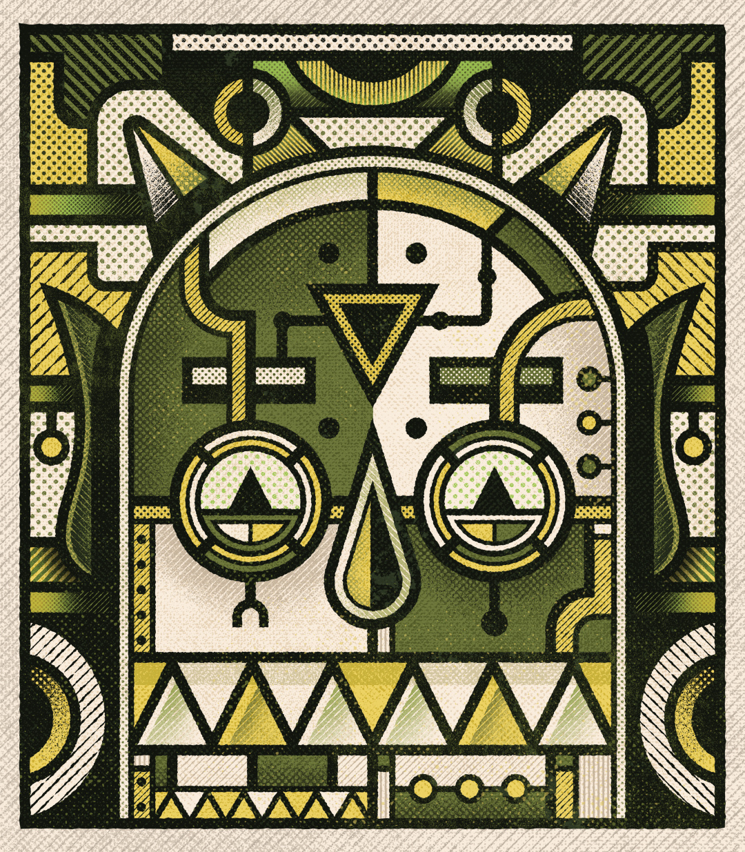 Oh,dude! abstract graphic design illustration modernism monster robot surreal texture vintage