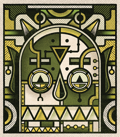 Oh,dude! abstract graphic design illustration modernism monster robot surreal texture vintage