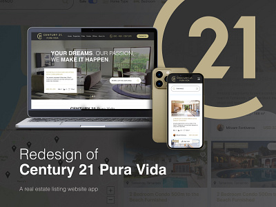 Century 21 Pura Vida - Real Estate Website Redesign premium design real estate redesign uiux web design