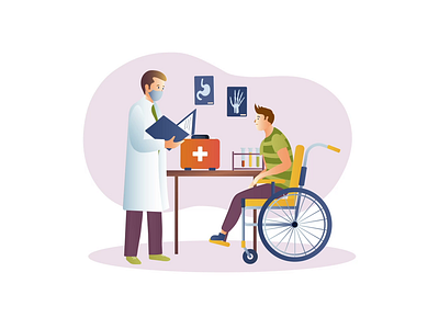 Ambulance Appointment 2D Animation 2d ambulance animation appointment check up disabled person disease doctor emergency help flat health hospital illustration invalid man medical help medical service motion patient