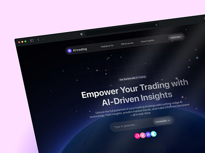 Artificial intelligence trading landing page coin crypto design finacial landing nft productdesign ui web3