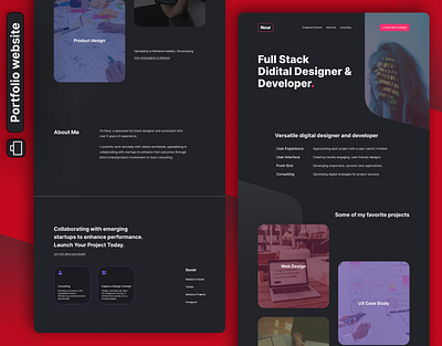 Nour / portfolio website branding figma full stack developer landing page portfolio website programming ui ui design uiux user experience user interface web design