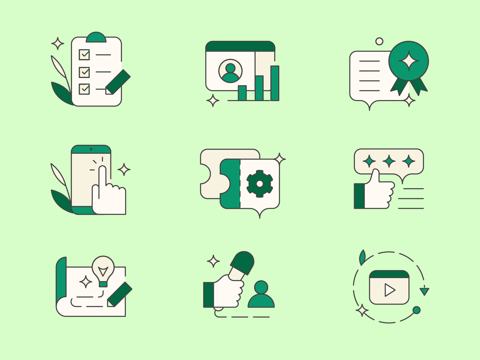 Work Methods Icons For Brevo brand illustration brevo flat icon icons illustration monoline ui work methods