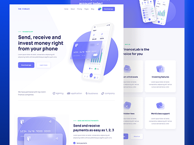 The Forgee - Fintech Website UI Design color design fintech design landing page landing page design ui user interface ux web ui website website design