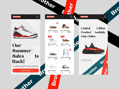 Brother | UI Motion animation brother ecommerce frames jose miguel serna mobile motion shop sneakers store ui motion uxui wear